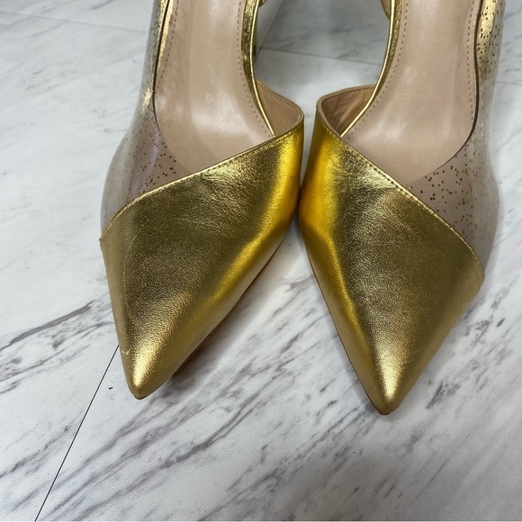 New! Schutz Cendi Gold Pointed Toe Pump 10B - Picture 9 of 15